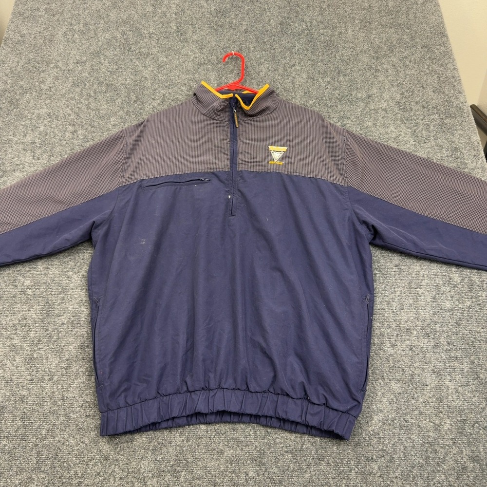 Badlands Golf Club Sun Mountain Jacket Mens L Navy Polyester Quarter Zip Sport